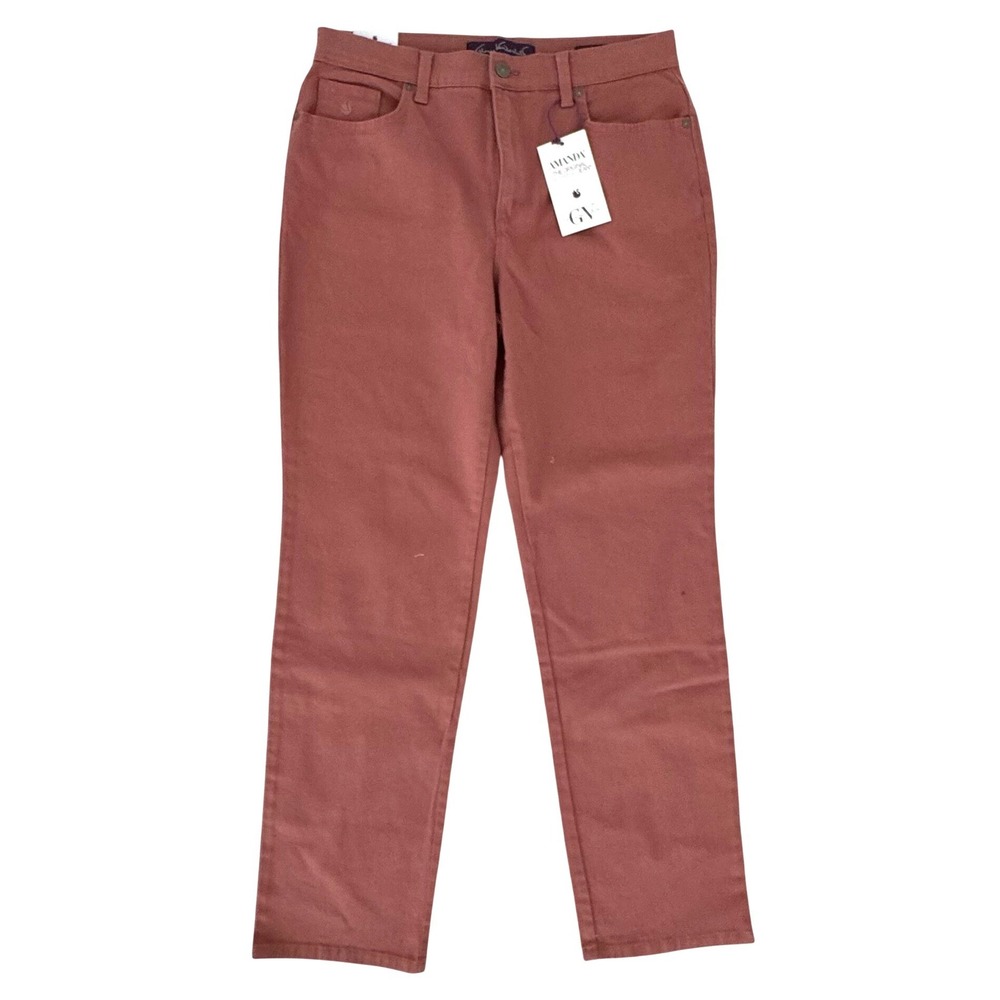 Gloria Vanderbilt Amanda Jeans Women 12 Rose Terracotta Tapered Leg Stretch NWT